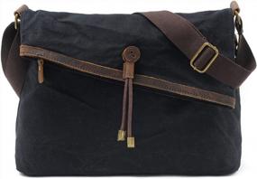 img 4 attached to Vintage Marble Canvas Messenger Bag: A Must-Have Travel Companion For Women!