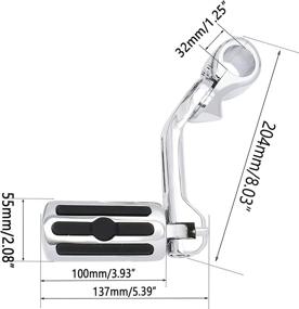 img 1 attached to [Upgraded] Chrome Highway Pegs Fits Harley Davidson Long Angled Adjustable Foot Peg Mount With Clamps For 1 1/4 Highway Bar