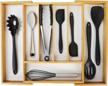 organize your kitchen in style with utoplike bamboo expandable cutlery tray - natural & white options available! logo