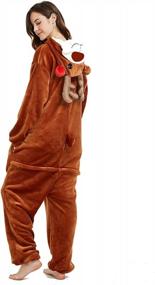 img 2 attached to CASABACO Women'S Deer Costume Adult Reindeer Onesie Pajama: Comfy And Fun Sleepwear For Christmas
