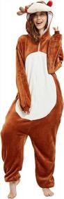 img 3 attached to CASABACO Women'S Deer Costume Adult Reindeer Onesie Pajama: Comfy And Fun Sleepwear For Christmas