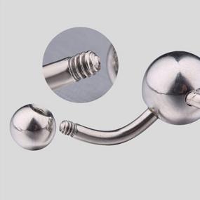 img 2 attached to CrazyPiercing Door Knocker Stainless Steel Reverse Bar Belly Button Ring Piercing Navel Ring 14G 1/2