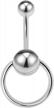 crazypiercing door knocker stainless steel reverse bar belly button ring piercing navel ring 14g 1/2 logo