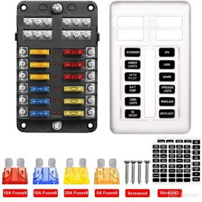 img 4 attached to Kofarrten 12 Way Blade Fuse Block - 12V Automotive Fuse Box Holder with Waterproof Cover, Negative Bus Fuse Panel, LED Indicator - Ideal for Automotive, Car, Truck, Boat, Marine, RV, Van