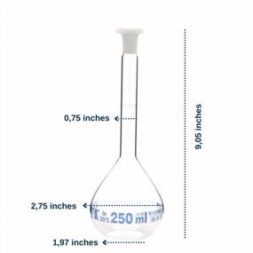 img 3 attached to ISOLAB USA Volumetric Flask Class A Conformity Batch Certified Clear 250 Ml With Blue Scale And NS 14/23 Standard Neck