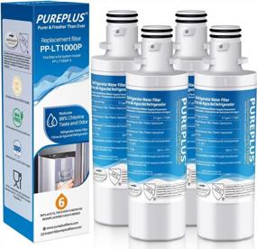 img 4 attached to PUREPLUS MDJ64844601 Замена для LG LT1000P ADQ747935, Kenmore 9980, LT1000, LT1000PC, ADQ74793501, ADQ74793502, LMXS28626S, LMXS30796S, фильтр для воды холодильника, модель: RWF4700AB, 4 упаковки