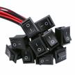 10pcs kcd1-x-f rocker switch on/off 2pin latching square toggle spst snap with wires logo