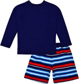 img 3 attached to Swimsuits Sleeve Sunsuit Swimwear Coconut Boys' Clothing in Swim