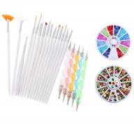 yimart® pack of 20,nail art and gel acrylic drawing painting brush set with dotting pen tools (f) logo