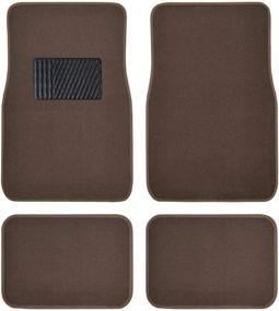img 4 attached to 🚗 Beige Heavy Duty Front & Rear Carpet Floor Mats: All Weather Protection for Car SUV Van & Truck with Anti-Slip Nibs - Universal Liners designed for Most Vehicles
