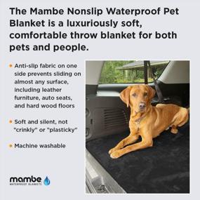 img 3 attached to Mambe Non-Slip Pet Blanket - Medium, Black Waterproof Fleece Throw For Protecting Furniture From Stains And Accidents - Machine Washable Dog And Pet Fur Protection