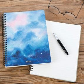 img 1 attached to Capture Your Dreams With SIIXU Star Rover Journal | Colorful Spiral Notebook For Ideas, Meetings & Memories | Lined Pages With Beautiful Light Blue Design | 136 Pages | Large Size & Lay Flat