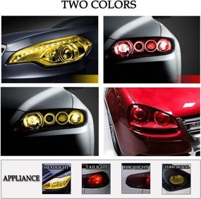 img 1 attached to 🚗 High-Quality Yellow Tinted Vinyl Car Light Tint Film for Headlights, Fog Lights, and Taillights - Self-Adhesive, Shiny Chameleon Tail Back Color Sticker - 48 inch x 12 inch - Premium Auto Accessories, Parts (1pc)