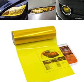 img 4 attached to 🚗 High-Quality Yellow Tinted Vinyl Car Light Tint Film for Headlights, Fog Lights, and Taillights - Self-Adhesive, Shiny Chameleon Tail Back Color Sticker - 48 inch x 12 inch - Premium Auto Accessories, Parts (1pc)