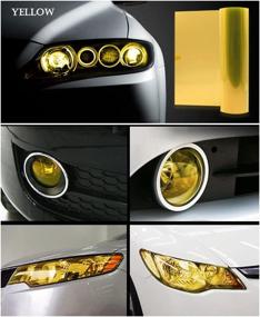 img 2 attached to 🚗 High-Quality Yellow Tinted Vinyl Car Light Tint Film for Headlights, Fog Lights, and Taillights - Self-Adhesive, Shiny Chameleon Tail Back Color Sticker - 48 inch x 12 inch - Premium Auto Accessories, Parts (1pc)