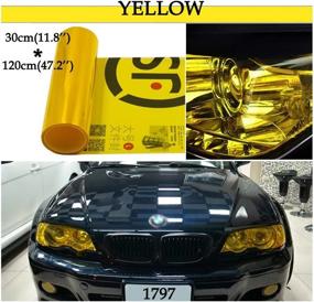 img 3 attached to 🚗 High-Quality Yellow Tinted Vinyl Car Light Tint Film for Headlights, Fog Lights, and Taillights - Self-Adhesive, Shiny Chameleon Tail Back Color Sticker - 48 inch x 12 inch - Premium Auto Accessories, Parts (1pc)