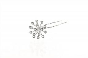 img 1 attached to Sparkling Set Of 6 Starburst Bridal Wedding Hair Pins - Clear Crystals And Shimmering Silver Plating (H112) For Enhanced Visibility