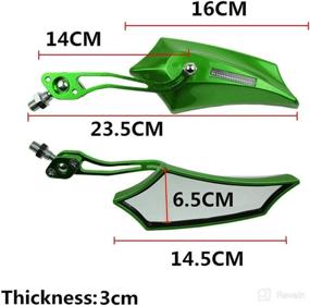 img 3 attached to Etopar Green Motorcycle Scooter Bike 8 / 10Mm Screw Rear View Side Mirror ATV Scooter Sport Rearview Universal Handle 360 Degree Rotation