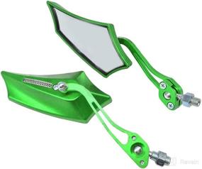 img 4 attached to Etopar Green Motorcycle Scooter Bike 8 / 10Mm Screw Rear View Side Mirror ATV Scooter Sport Rearview Universal Handle 360 Degree Rotation