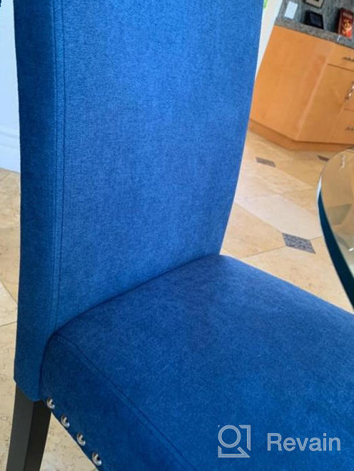 img 1 attached to NOBPEINT Dining Chair Upholstered Fabric Dining Chairs With Copper Nails,Set Of 4,Blue review by Timothy Kiley