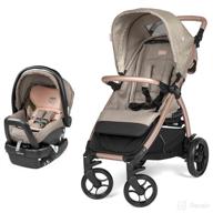 👶 peg perego booklet 50 travel system - booklet 50 stroller & primo viaggio 4-35 car seat - made in italy - mon amour (beige & pink) logo