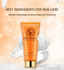 img 3 attached to BIOAQUA Horse Oil Ointment Skin Care Essence Cleansing Foam Rejuvenation Nourishing Mild 100G