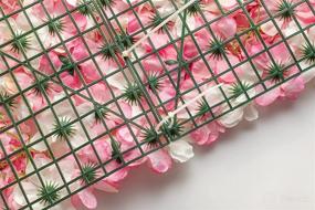 img 2 attached to 🌺 Silk Flowers Wall Panel - 4 PCs (11 SQFT) 24"x16" Carnations 3D Flower Wall Decor for Nails Room, Home Office, Wedding Backdrop, Bridal Shower, Baby Girls Room, Nursery, Pink Room Décor