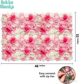 img 3 attached to 🌺 Silk Flowers Wall Panel - 4 PCs (11 SQFT) 24"x16" Carnations 3D Flower Wall Decor for Nails Room, Home Office, Wedding Backdrop, Bridal Shower, Baby Girls Room, Nursery, Pink Room Décor