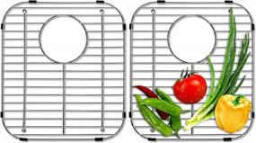 img 4 attached to 13" X 11-5/8" Sink Protectors For Kitchen Sink - 2 Pack Of Stainless Steel Sink Protector - Sink Grate For Bottom Of Kitchen Sink - Kitchen Sink Rack - Sink Bottom Grid