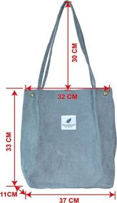 img 2 attached to Wisexplorer Corduroy Washable Ecofriendly Shopping Women's Handbags & Wallets in Totes