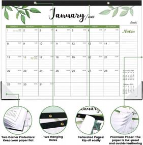 img 2 attached to Organize Your Year With Our 2023 Desk Calendar - Large 17" X 11.5" Size, Tear-Off Pages, Ruled Blocks, And Hanging Hooks!
