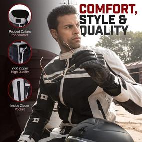 img 2 attached to WICKED STOCK Men's CE Certified Breathable Mesh Motorcycle Riding Jacket with Protective Padded Armor