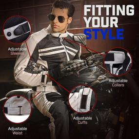 img 1 attached to WICKED STOCK Men's CE Certified Breathable Mesh Motorcycle Riding Jacket with Protective Padded Armor