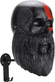 img 2 attached to BMTick Viking Skull Motorcycle Helmet Rack: Wall-Mounted Coat, Key Hooks - Adult Sized Skull Design