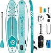 all skill levels welcome: bessport 10'/11' inflatable stand up paddle board with sup accessories & non-slip deck. logo