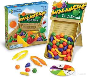 img 4 attached to 🍎 Learning Resources Avalanche Fruit Stand - 42 Pieces, Toddler Learning Toys, Ages 3+, Fine Motor/Grip Game, Color Matching Skills Development, Preschool Educational Toys