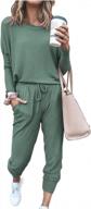 trendy women's 2023 fall two piece sweatsuit set by prettygarden - stylish and comfortable crewneck pullover tops and long pants tracksuit for any occasion logo