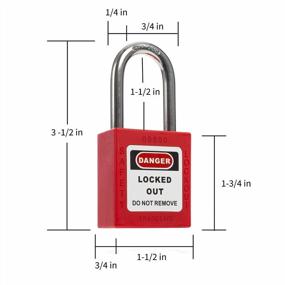 img 2 attached to 10 Pack Lockout Tagout Padlocks Keyed Differently, TRADESAFE Red Safety Locks For Lock Out Tag Out.
