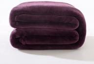 soft and cozy flannel fleece all-season throw blanket for living room/bedroom warmth, 108"x92" king size, in elegant purple logo