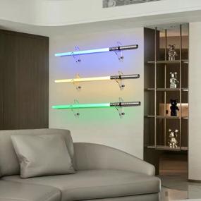 img 1 attached to Display Your Lightsaber In Style With WANLIAN Acrylic Wall Mount Stand - Transparent 1 Pair