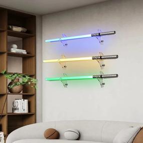 img 3 attached to Display Your Lightsaber In Style With WANLIAN Acrylic Wall Mount Stand - Transparent 1 Pair