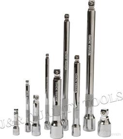 img 1 attached to 🔧 Enhance your Reach and Precision with Vector Tools CR-V Wobble Angle Extension Bar Set, 9 Piece