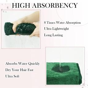 img 3 attached to Ultra Plush Microfiber Hair Towel Wrap 2-Pack: Ultra Absorbent Twist Hair Turban Drying Cap For Women With Curly, Long, And Thick Hair - Emerald