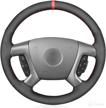 mewantdiy hand-stitched suede car steering wheel cover for chevrolet captiva logo