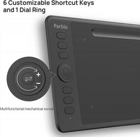 img 1 attached to Parblo Intangbo S: усовершенствованный графический планшет 7X4 дюйма с чувствительностью к высокому давлению и мультисовместимостью