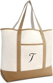 img 4 attached to DALIX Womens Natural Shoulder Monogram Women's Handbags & Wallets - Shoulder Bags