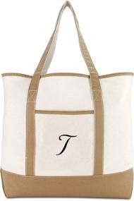 img 3 attached to DALIX Womens Natural Shoulder Monogram Women's Handbags & Wallets - Shoulder Bags