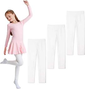 img 4 attached to 👧 Kids Bron Toddler Leggings 2Pack: White Girls' Clothing Essential at Leggings