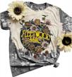 women's sunflower t-shirt short sleeve tee top junior girls cute flower graphic trendy clothes logo