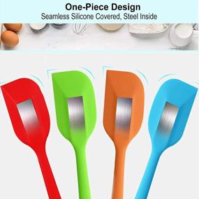 img 3 attached to Non-Stick Silicone Spatulas Set Of 4 - Heat-Resistant, Flexible Rubber Spatulas With Solid Stainless Steel Core - Ideal Cooking Gadget For Baking And More
